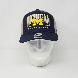 '47 Brand Navy Michigan Wolverines Arid Adjustable Mens Trucker Hat Cap Snapback